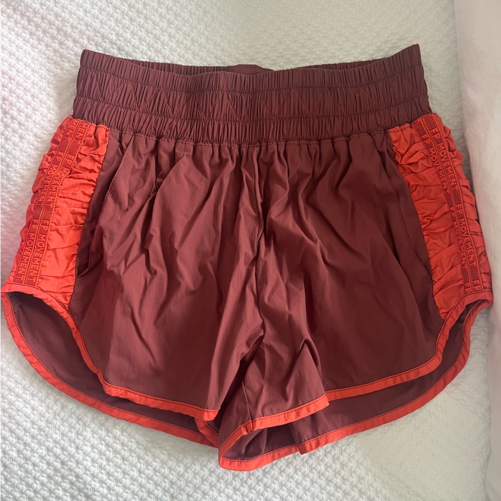 FP Movement Orange Victory Lap Shorts
